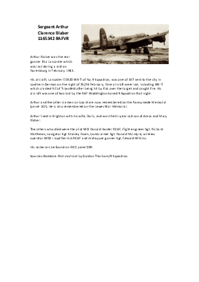 A preview of a PDF biography for Blaber, Arthur Clarence